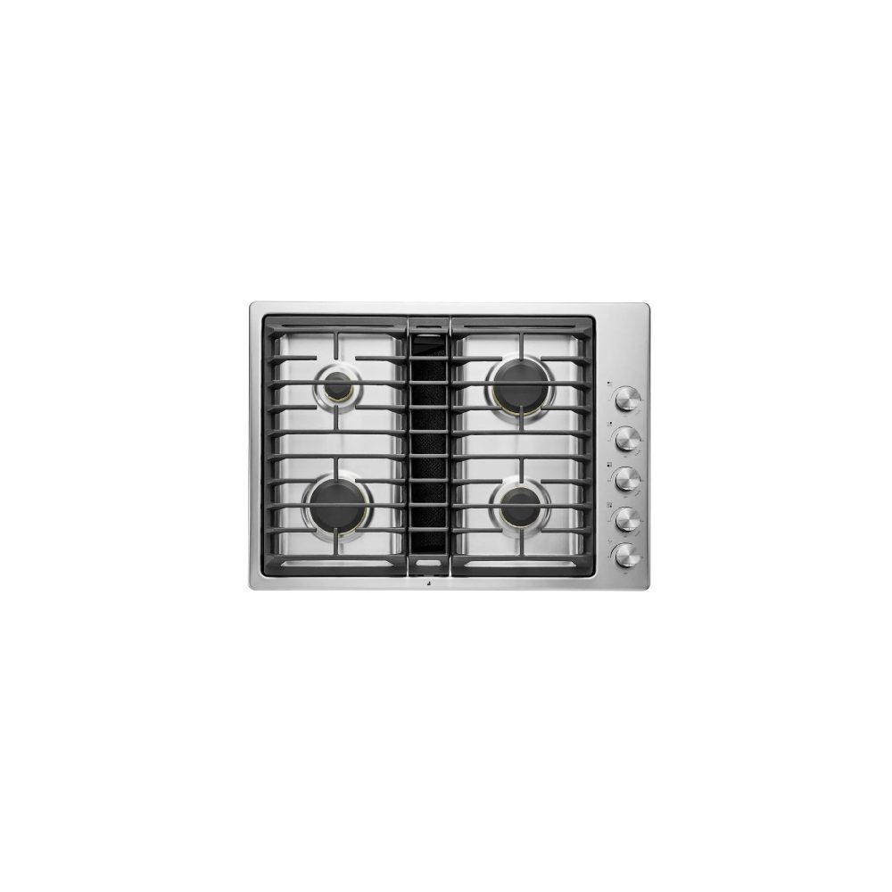 aerial view of a gas stove top range with four burners - Appliance Solutions