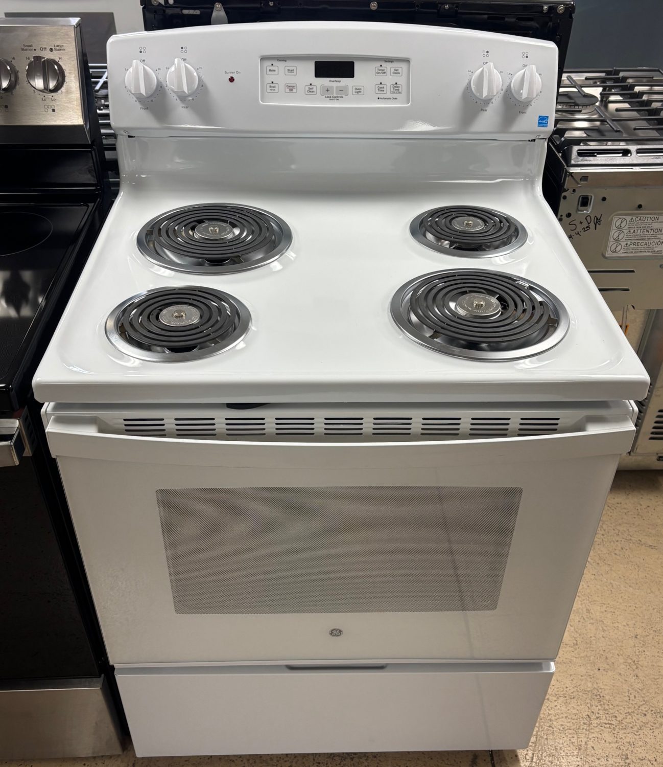 white electric coil stove and oven combo - Appliance Solutions home appliances near me